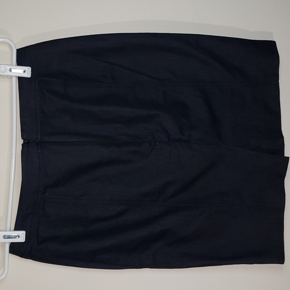 TALBOTS- Dark Stretch Denim Pencil Skirt w Lace Up Front, Size 4 Petite - Picture 3 of 7